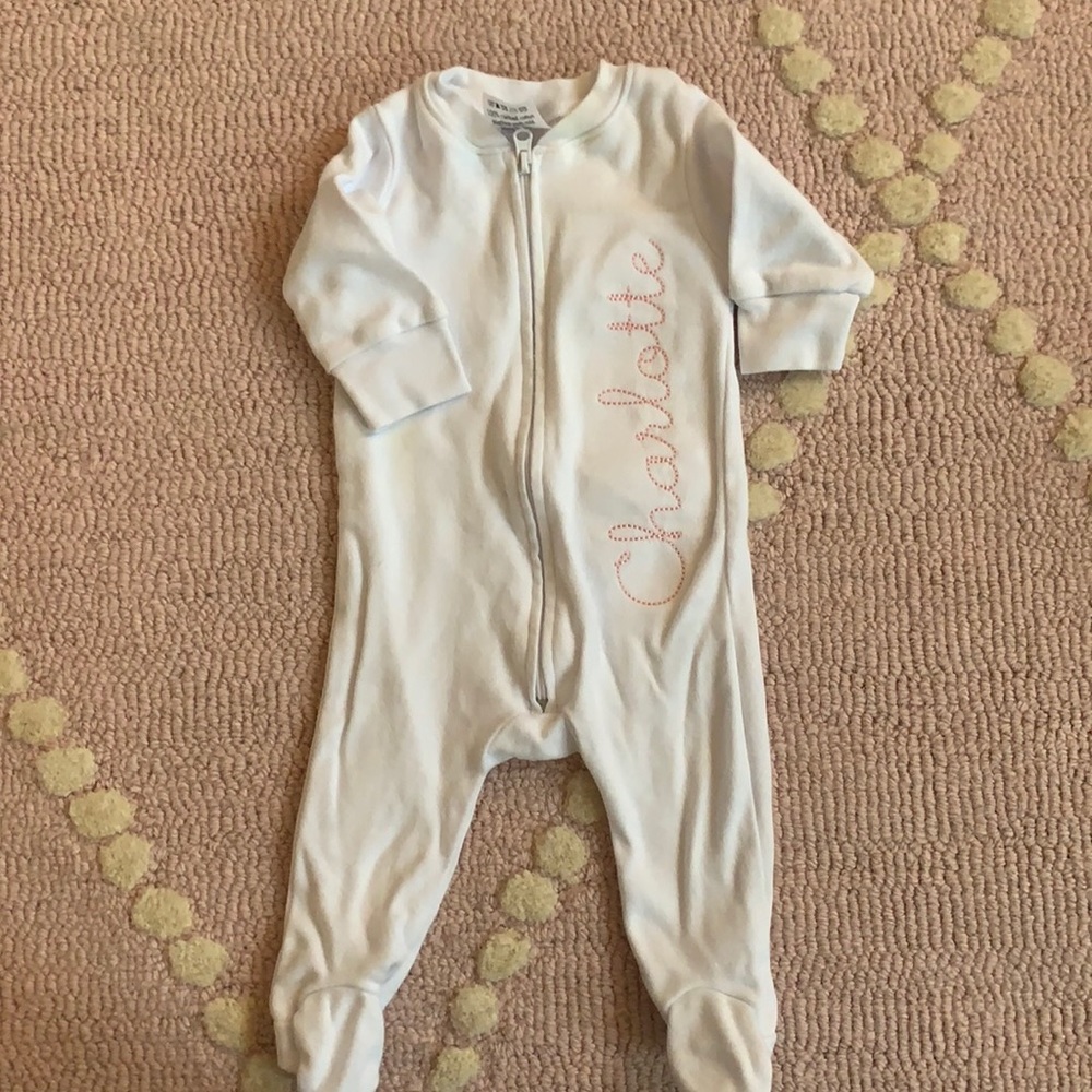 Charlotte monogrammed newborn outfit